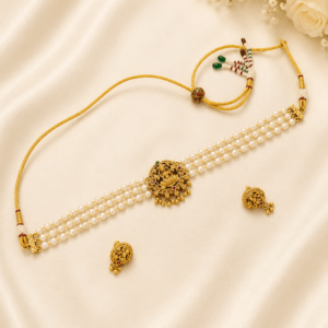 Traditional Lakshmi Pearl Choker Set