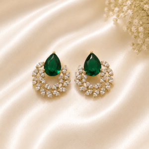 Emerald Green AD Stud Earrings