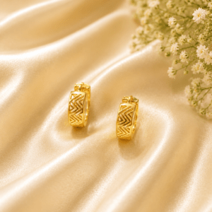 Premium Gold Polish Geometric Hoop Earrings for Women