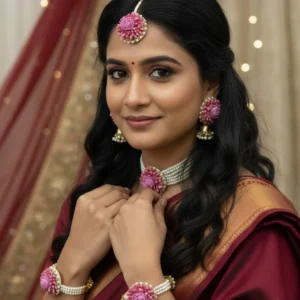 The Haldi & Mehendi Bloom: 5-Piece Floral Jewellery Set