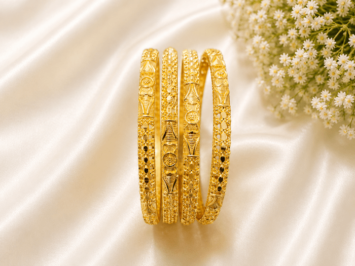 Traditional Gold-Plated Designer Bangles Set for Women