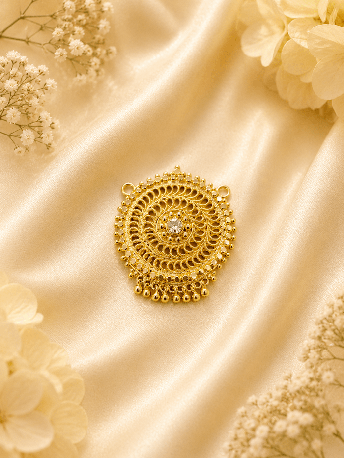Traditional Round Gold Covering Pendant for Women