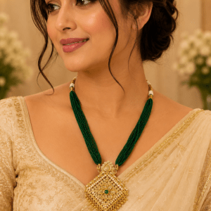 Traditional Green Beads Pendant Necklace