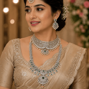 Premium Bridal Jewellery Set on Rent | AD & Kundan Wedding Jewellery Set