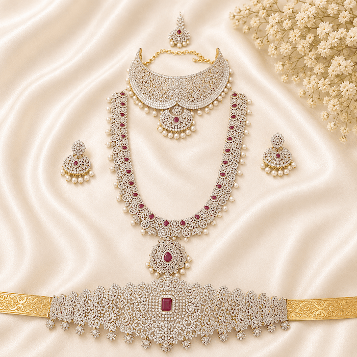 Premium Bridal Jewellery Set on Rent - Image 2